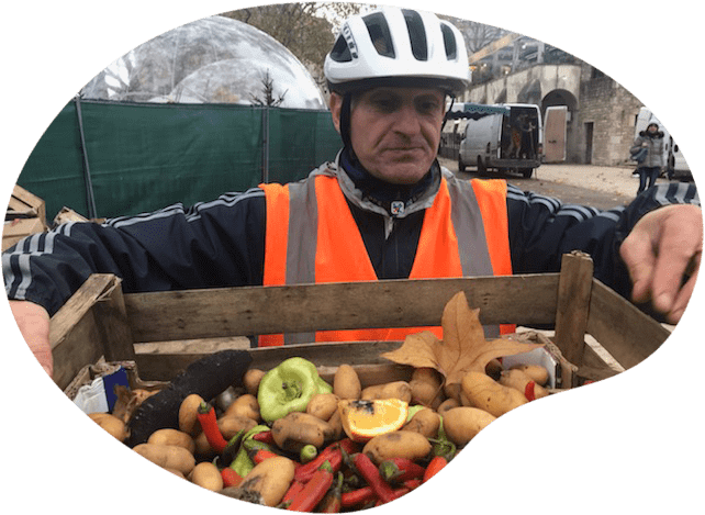 collectes déchets organiques sur le marché de Blois